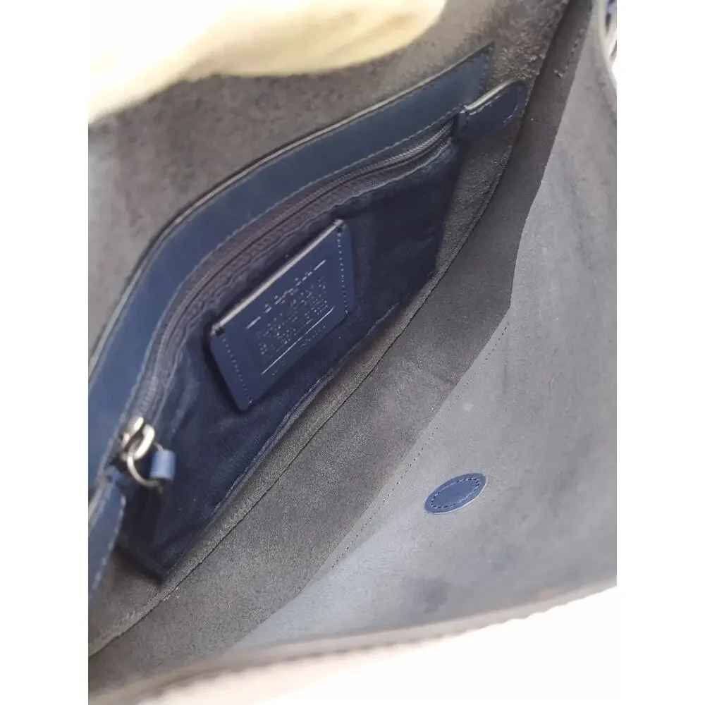 Coach Blue Leather Flap Closure Crossbody Bag